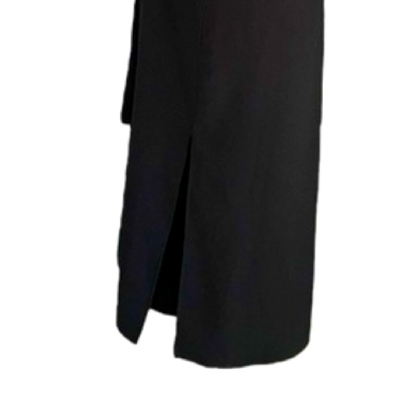 Zara Black Tie Waist Bow Detail Sheath Midi Dress - M - Picture 10 of 16